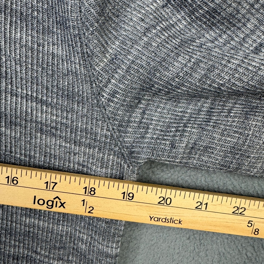 Vince Mens Gray Space Dye Waffle Knit Thermal Long Sleeve Crew Neck Shirt M - Picture 8 of 9